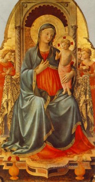 フラ・アンジェリコ Painting - マドンナとキューピッドと天使 ルネッサンス フラ アンジェリコ